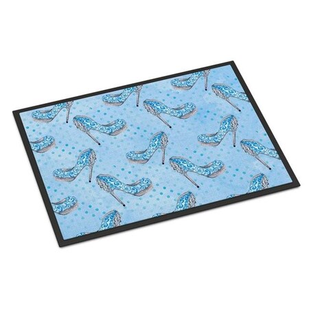 Carolines Treasures BB7554JMAT Watercolor Cinderella Shoe in Blue Indoor or Outdoor Mat, 24 x 36 in. BB7554JMAT